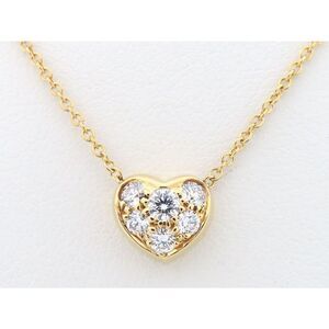 Tiffany Yellow Gold Diamond ct marking Friendship Heart Necklace